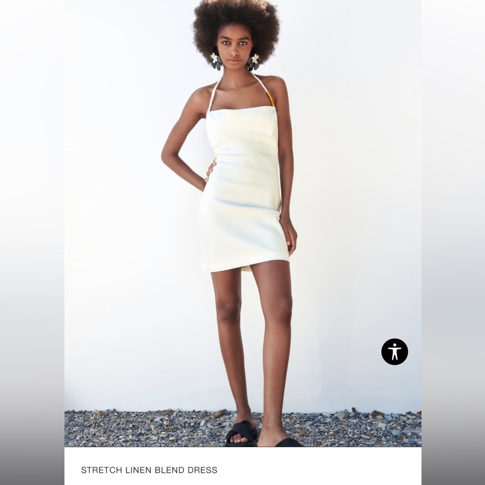 Zara STRETCH LINEN BLEND DRESS